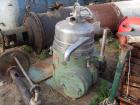 Used Westfalia nozzle centrifuge, type RTA45-01-076. Material of construction is 316 stainless steel. Max bowl speed 7200 rpm by an approximate 22.5 h/15 kw-380 volt/50 cycle/3 ph XP flanged driven m...