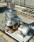 USED: Westfalia model SKOG-205 lab nozzle disc centrifuge, 316 stainless steel on product contact areas. Max bowl speed 7600 rpm, separator design. Driven by a 2 hp, 3/60/480 volt, 1750 rpm motor. Ba...