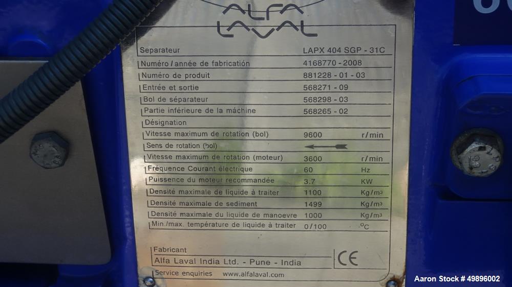 Unused- Alfa Laval Laboratory Centrifuge, Model LAPX 404