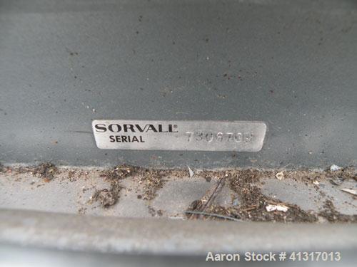 Used Sorvall RC-3 Refrigerated Floor Centrifuge. Approximate speeds to 5250 rpm, forces to 7,120 g. Model HG-4L swinging bucket rotor with (4) 4" diameter x 5 1/2" deep buckets. Top door.