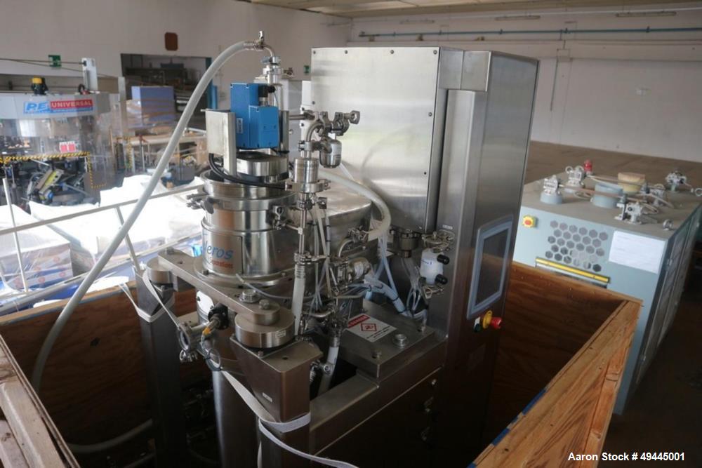 Used Celeros Separation Centrifuge, Model APD-125. 5Kg Capacity. 17,000 rpm. Max solids S.G. 1.50. Operating temperature range 5-40 degrees C. Max internal case pressure 2 bar. 480 VAC. 3 phase. 30 A...