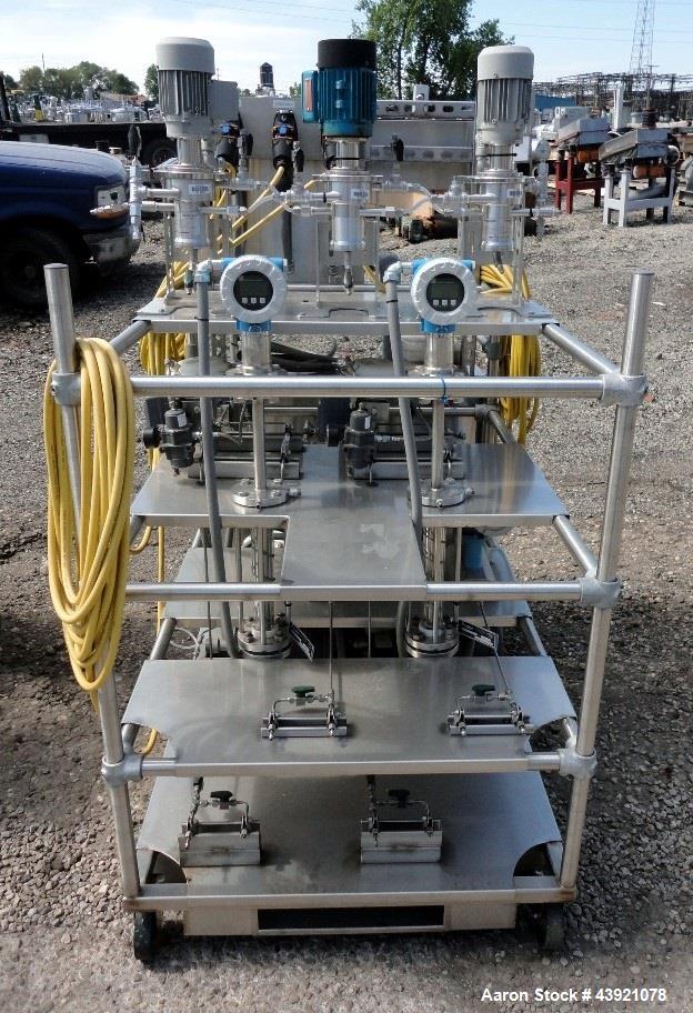 Used Cinc Industries Three Stage Counter Current Extraction Unit Consisting Of: (1) Cinc vertical centrifuge, model V-02, hastelloy C construction, 5 cm rotor diameter, rated up to 0.53 gallon per mi...