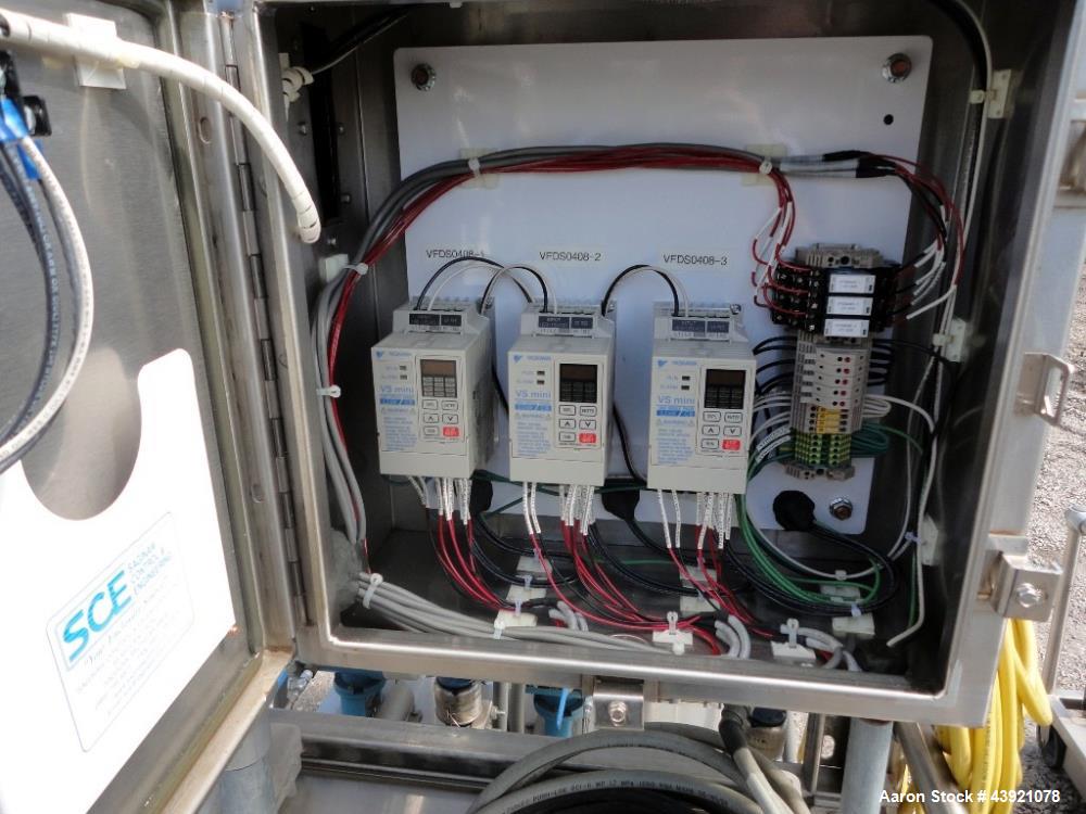 Used Cinc Industries Three Stage Counter Current Extraction Unit Consisting Of: (1) Cinc vertical centrifuge, model V-02, hastelloy C construction, 5 cm rotor diameter, rated up to 0.53 gallon per mi...