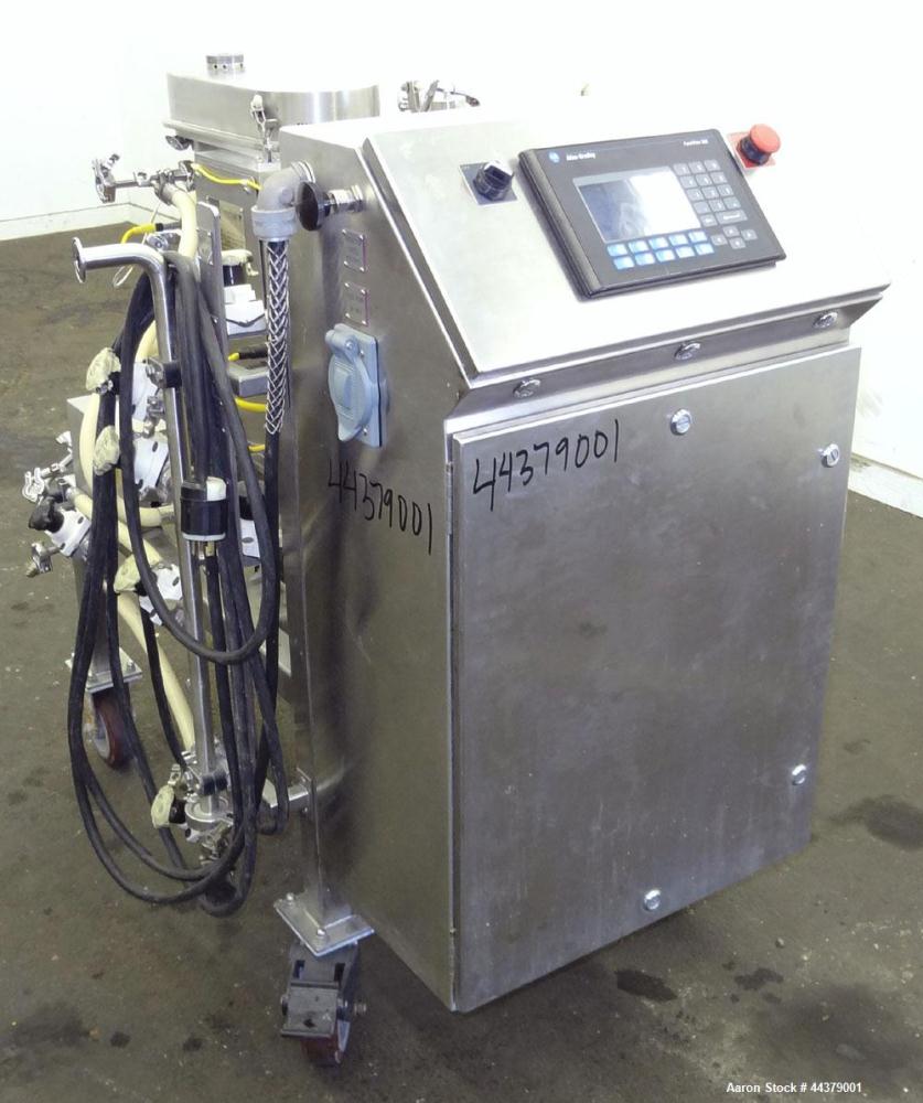 Used Carr Powerfuge P6 Pilot Separation System. 316L Stainless steel/Titanium Ti-6AL-4V construction (product contact areas). Rotating speed up to 15,325 rpm, G" force range 500 to 20,000. Nominal fl...