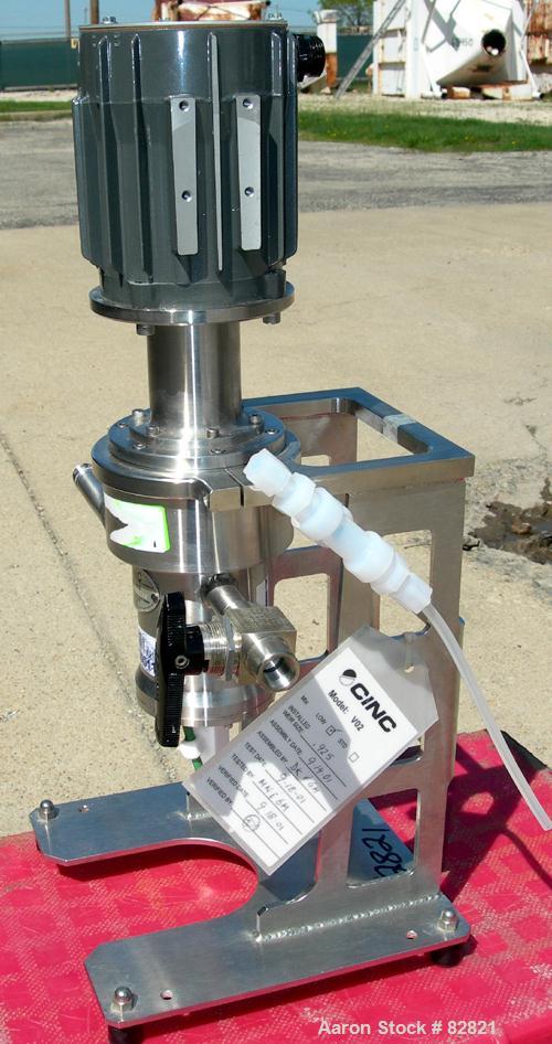 USED: CINC Centrifugal Separator/Extractor, Model V2. Hastelloy C276 construction. Designed for liquid-liquid separation of aqueous and organic mixtures. 2" rotor size, 2000 ml/min throughput, 3/8" N...