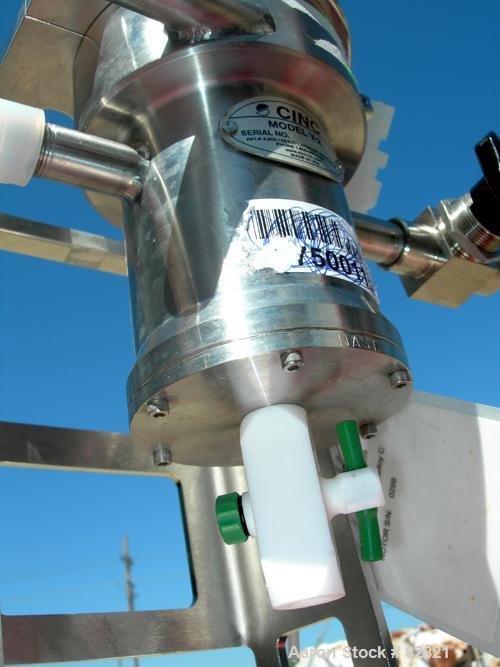 USED: CINC Centrifugal Separator/Extractor, Model V2. Hastelloy C276 construction. Designed for liquid-liquid separation of aqueous and organic mixtures. 2" rotor size, 2000 ml/min throughput, 3/8" N...