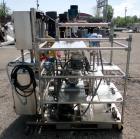 Used CINC Industries V0-2 Centrifuge, 316L Stainless Steel Construction. Rated 0.5 gallons per minute at 30 psi at 220 degrees F., 6000 rpm maximum bowl speed, 0.125hp, 230/460 volt motor drive on st...