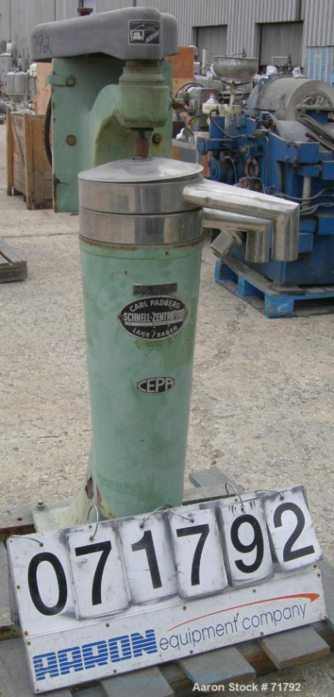 Used Stainless Steel Carl Padberg High Speed Centrifuge, Type Z61