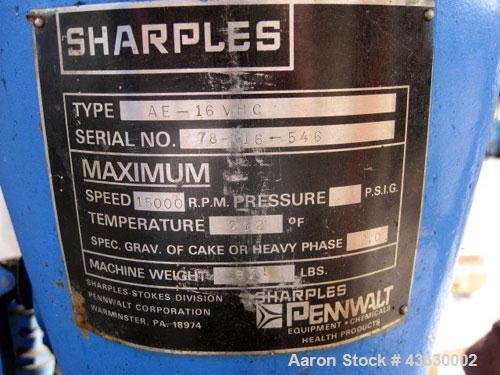 Used- Sharples Super Centrifuge, Model AE-16 VHC