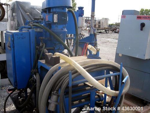 Used Sharples AP16VHHC Super Centrifuge. Stainless steel contact parts. Maximum bowl speed 15,000 rpm, rated up to 500 gallons an hour. Driven by a 3hp, 230/460 volt motor. Cart mounted.