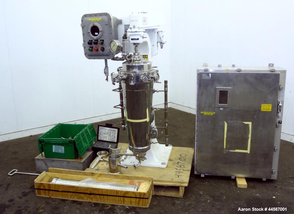 Used Sharples AS-16VB "Aseptic Biological" Super Centrifuge.  316 Stainless steel construction (product contact areas), maximum speed 17,000 rpm (20000 x G force), clarifier design (liquid/solids sep...