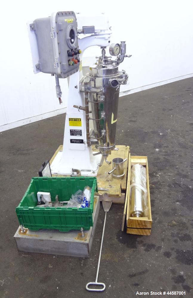 Used Sharples AS-16VB "Aseptic Biological" Super Centrifuge.  316 Stainless steel construction (product contact areas), maximum speed 17,000 rpm (20000 x G force), clarifier design (liquid/solids sep...