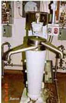 Used Sharples AS-16 Super Centrifuge, 316 Stainless Steel. Maximum bowl speed 15,000 rpm, clarifier design. Cooling coils. 3 hp 230/460/3/60/3450 rpm with soft start controls.