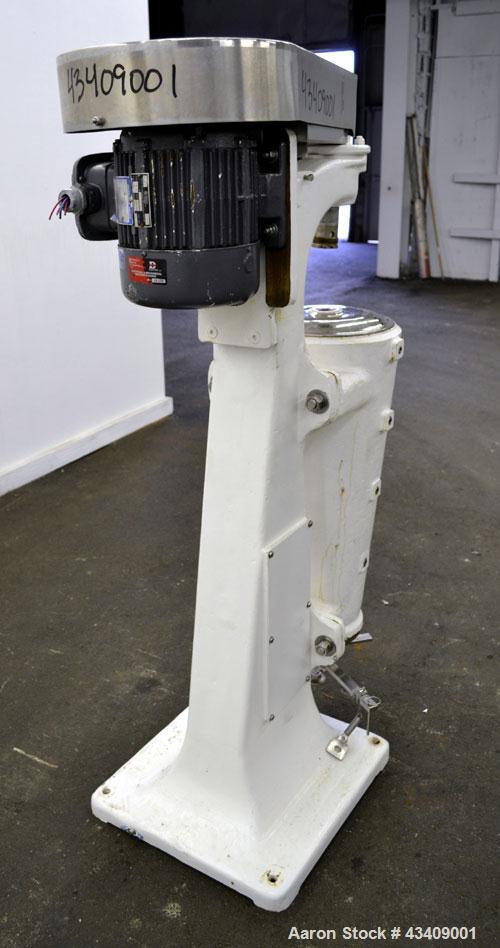 Used Sharples AS-16 Super Centrifuge. 316 Stainless steel construction (product contact areas), clarifier design (liquid/solids separation), missing bowl, lower drag assembly, top cover (missing disc...