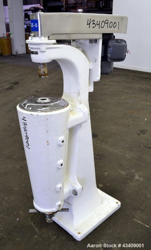 Used Sharples AS-16 Super Centrifuge. 316 Stainless steel construction (product contact areas), clarifier design (liquid/solids separation), missing bowl, lower drag assembly, top cover (missing disc...