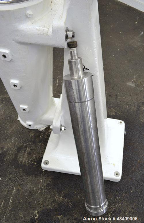 Used Sharples AS-16 Super Centrifuge. 316 Stainless steel construction (product contact areas), clarifier design (liquid/solids separation), lower drag assembly, discharge covers), 2 hp xp drive moto...