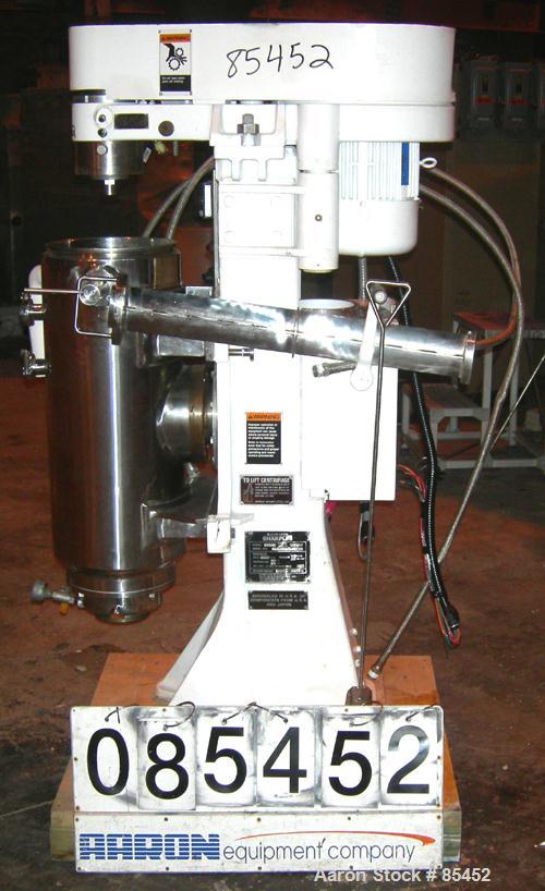 USED: Sharples AS-26 Super Centrifuge frame assembly, 316 stainless steel. Max speed 17,000 rpm. Includesheating/cooling coils, tilting bowl housing for bowl removal,  operator's station, spindle ass...