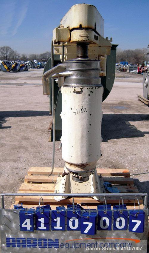 Used Sharples AS-26 Centrifuge, 17-4 PH.  15,000 RPM max bowl speed.  Driven by a 5 HP, 3/60/220/440 Volt, 3500 RPM.