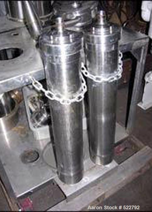 USED: Sharples AS-26 Super Centrifuge. Stainless steel constructionon product contact areas, max bowl speed 15,000 rpm, clarifierdesign, heating/cooling coils, 5 hp drive motor 230/460/3/60.