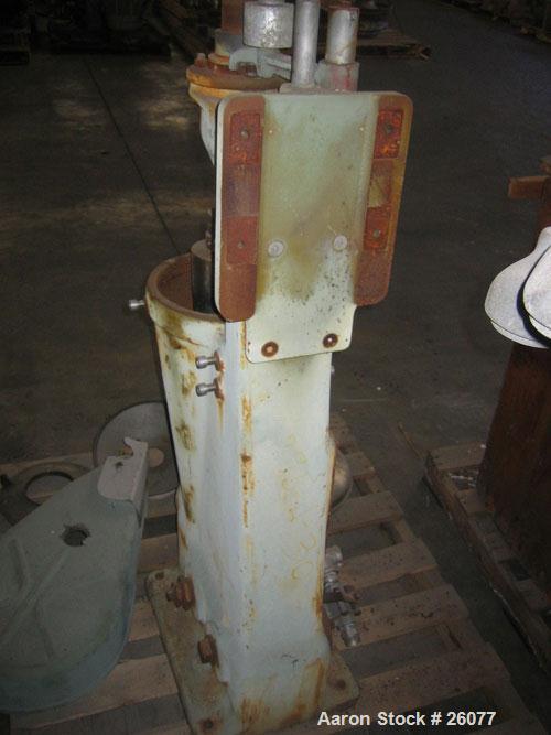 Used Sharples AS14V Super Centrifuge. 316 stainless steel bowl and covers. Maximum bowl speed 15,000 rpm. Front drag assembly. Requires motor