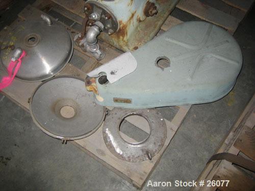 Used Sharples AS14V Super Centrifuge. 316 stainless steel bowl and covers. Maximum bowl speed 15,000 rpm. Front drag assembly. Requires motor