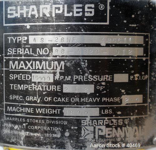 Used Sharples Super Centrifuge, AS-26NF