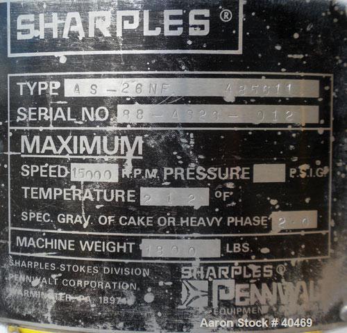 Used- Sharples Super Centrifuge, AS-26NF