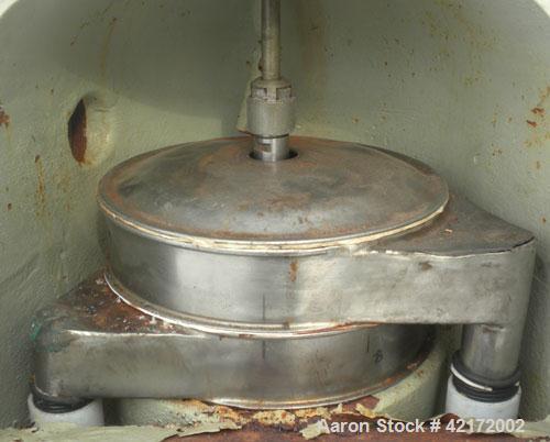 Used Sharples AE-16 Pressuretite Super Centrifuge, stainless steel bowl assembly, max bowl speed 15000 rpm, ring dam separator (liquid/liquid/solids) design bowl, three-wing accelerator, stainless st...