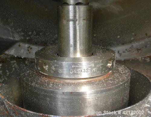Used Sharples AE-16 Pressuretite Super Centrifuge, stainless steel bowl assembly, max bowl speed 15000 rpm, ring dam separator (liquid/liquid/solids) design bowl, three-wing accelerator, stainless st...