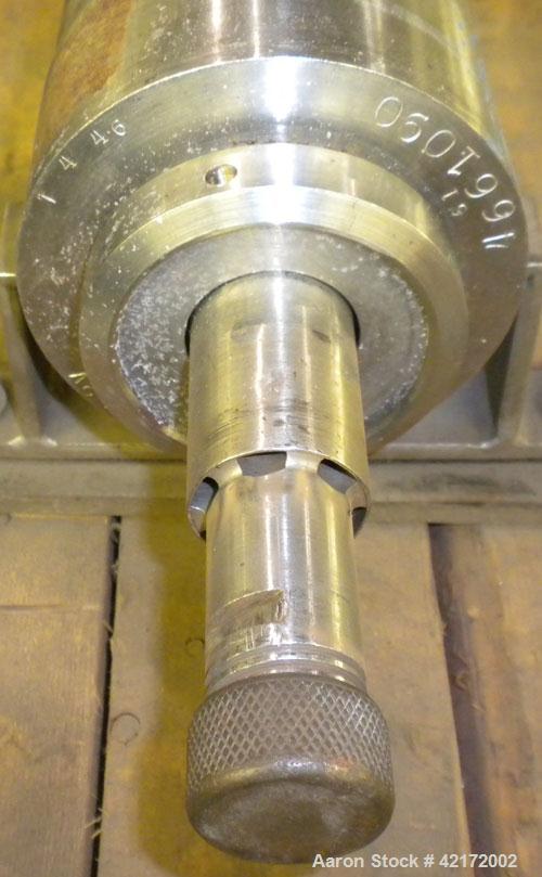 Used Sharples AE-16 Pressuretite Super Centrifuge, stainless steel bowl assembly, max bowl speed 15000 rpm, ring dam separator (liquid/liquid/solids) design bowl, three-wing accelerator, stainless st...