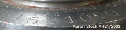Used Sharples AE-16 Pressuretite Super Centrifuge, stainless steel bowl assembly, max bowl speed 15000 rpm, ring dam separator (liquid/liquid/solids) design bowl, three-wing accelerator, stainless st...