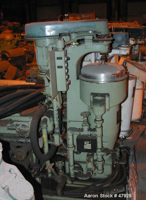 USED: Sharples AP-16VHC Super Centrifuge. 316 stainless steel, separator design. Max bowl speed 15000 rpm, cast iron frame, duplex feed pump, 3 hp drive motor 230/460/3/60/3600 rpm, start/stop contro...