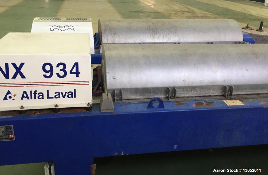 Used- Alfa Laval NX-934B-11G Solid Bowl Tricanter Centrifuge. 316 Stainless steel construction (product contact areas). Maxi...