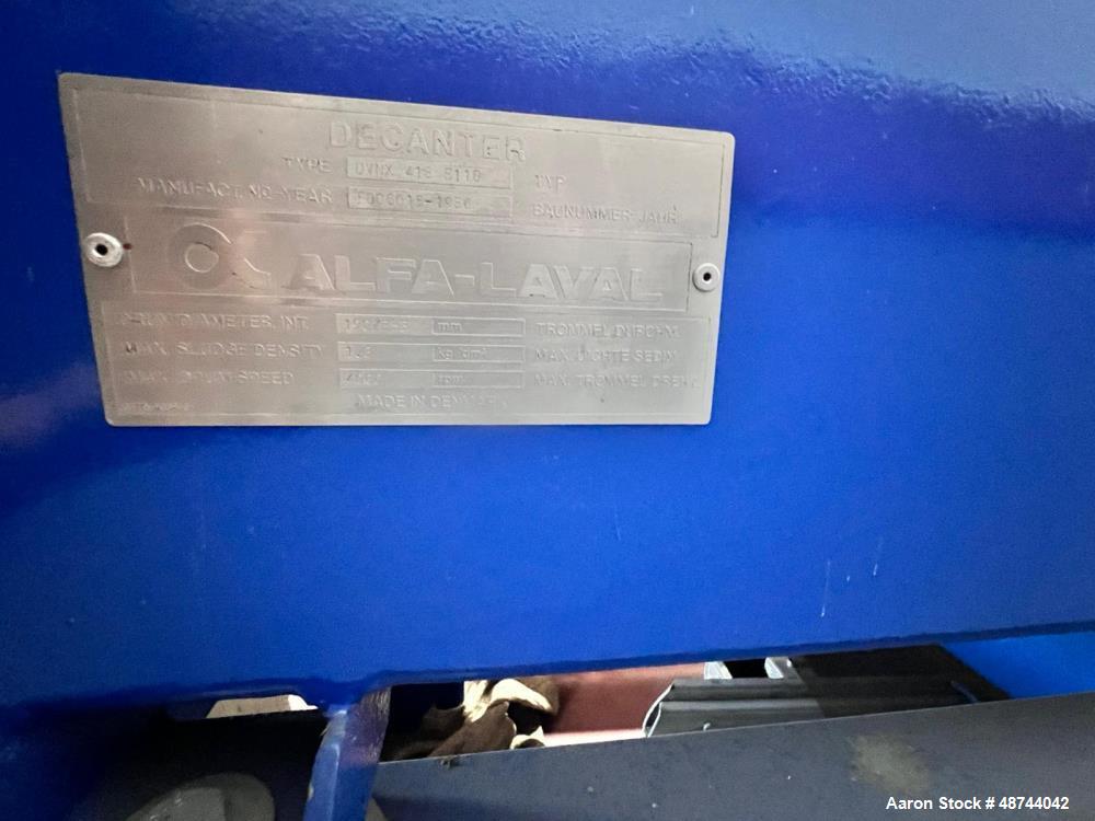 Used Alfa Laval Solid Bowl Tricanter Centrifuge – Model UVNX 418B-31G