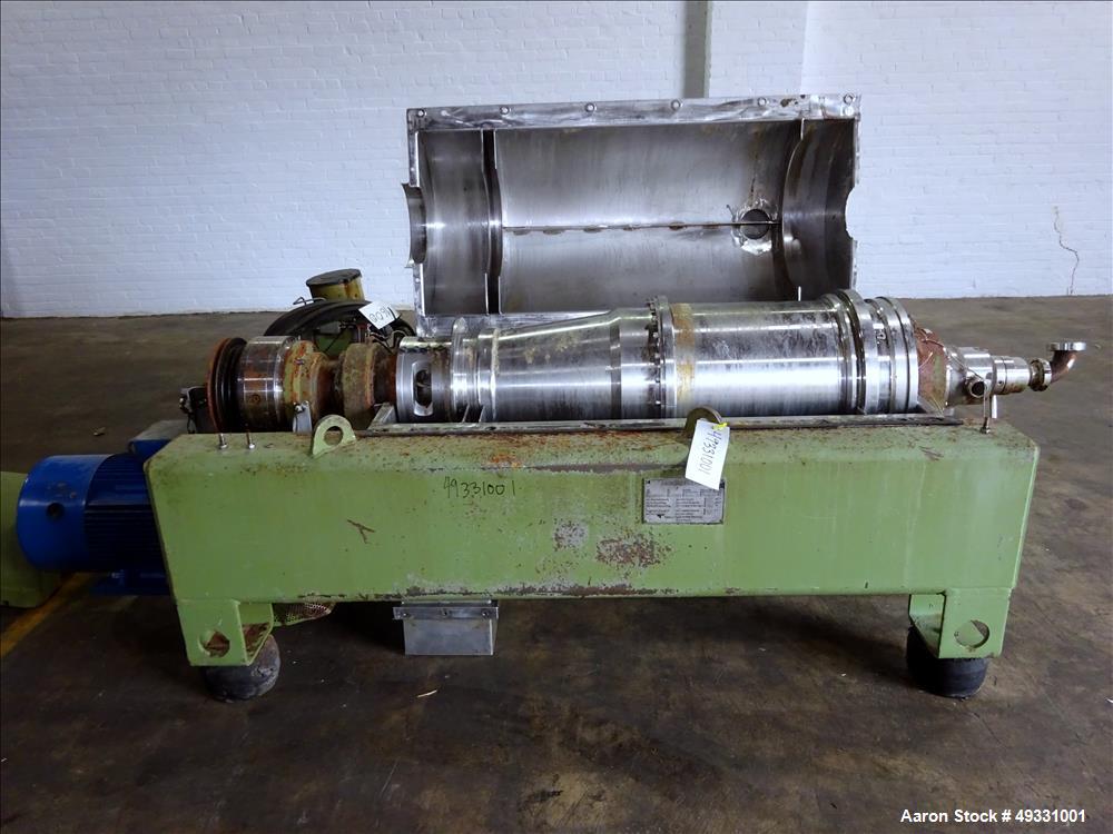 Used Flottweg Z4D-3/441 Tricanter Solid Bowl Decanter Centrifuge.