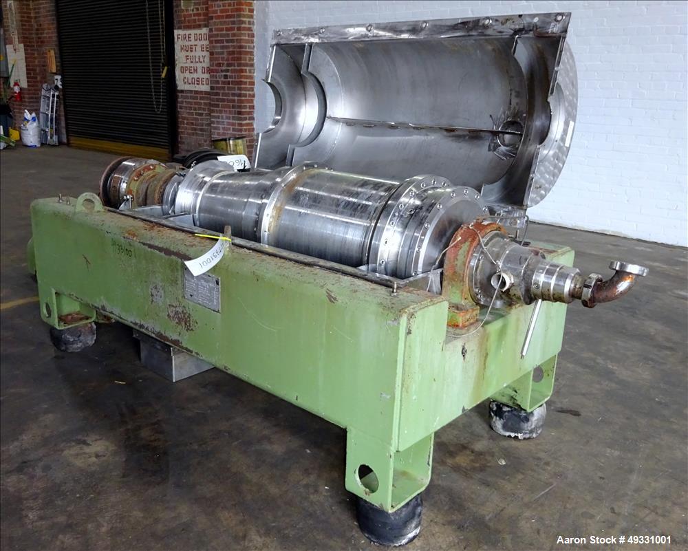 Used Flottweg Z4D-3/441 Tricanter Solid Bowl Decanter Centrifuge.