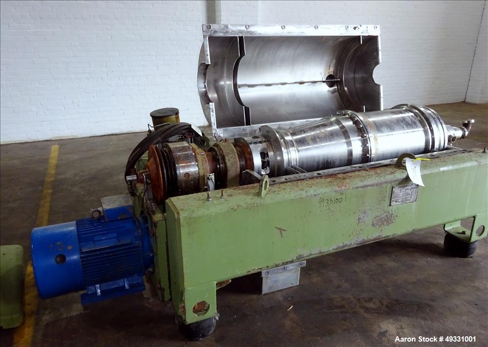 Used Flottweg Z4D-3/441 Tricanter Solid Bowl Decanter Centrifuge.