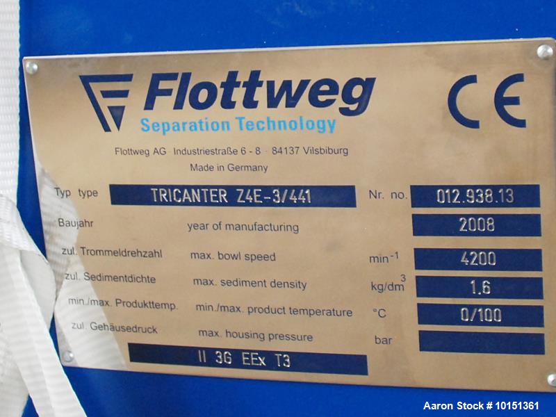 Unused - Flottweg Model Z4E-3/441 Solid Bowl Tricanter Centrifuge