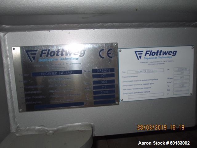 Unused- Flottweg Z4E-4/441 Tricanter Solid Bowl Decanter Centrifuge