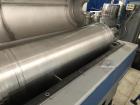 Used Flottweg Z4E-4/444H Tricanter Solid Bowl Decanter Centrifuge. Maximum bowl speed 3500 rpm, three phase separation (liquid/liquid/solids separation), bowl, conveyor, base, casing, feed pipe, grea...