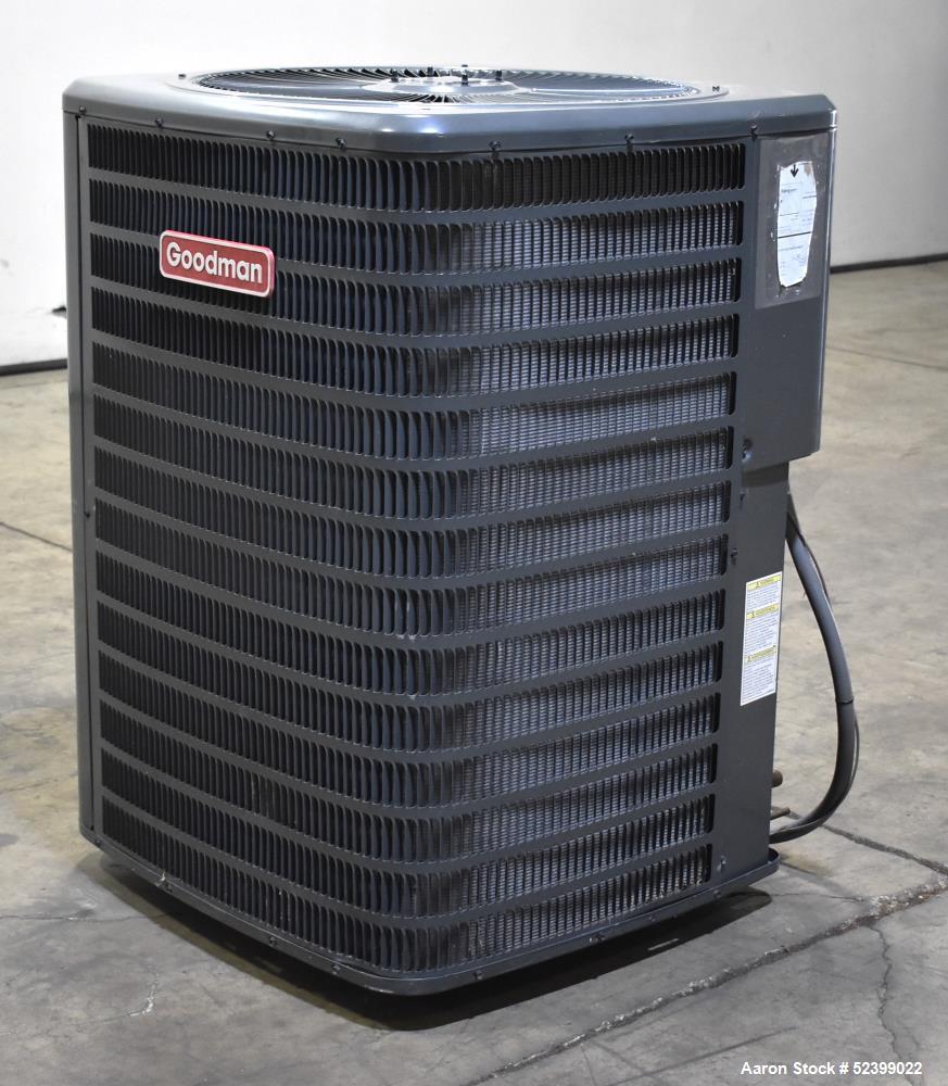 Used Goodman Model GSX130601BH Split System Air Conditioner. 13 SEER. 5 Ton capacity. 60,000 BTU. 77 dB. 1/60/208-230 Volt. 1/4HP fan motor. Compressor RLA25, R-410A, 94 ounce charge.