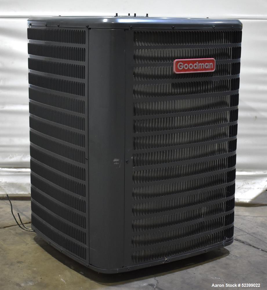 Used Goodman Model GSX130601BH Split System Air Conditioner. 13 SEER. 5 Ton capacity. 60,000 BTU. 77 dB. 1/60/208-230 Volt. 1/4HP fan motor. Compressor RLA25, R-410A, 94 ounce charge.