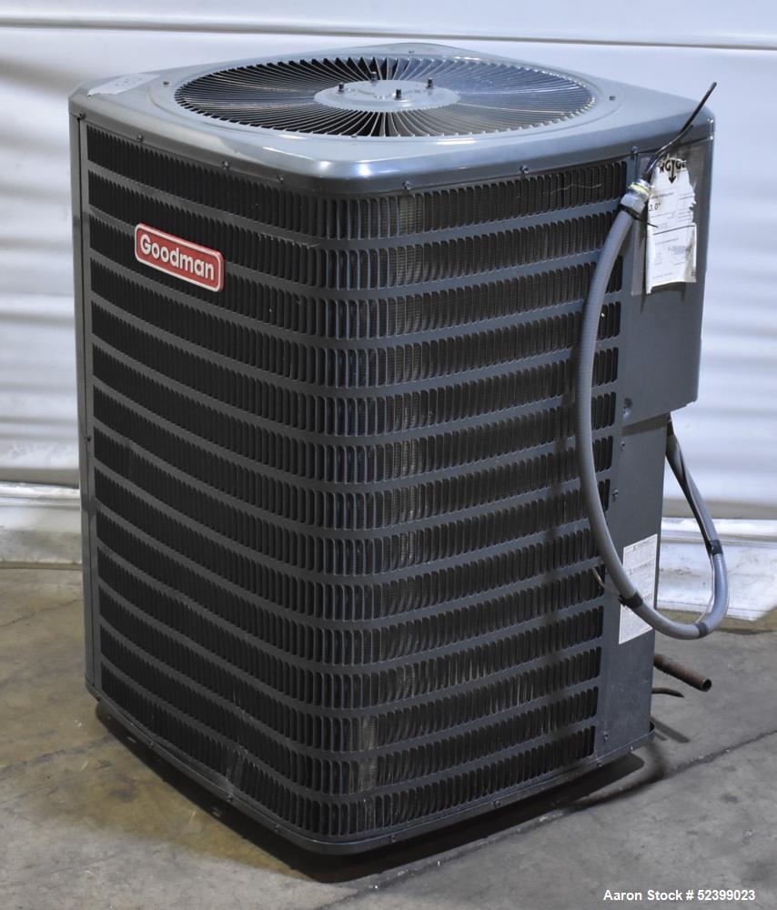 Used Goodman Model GSX130601BH Split System Air Conditioner. 13 SEER. 5 Ton capacity. 60,000 BTU. 77 dB. 1/60/208-230 Volt. 1/4HP fan motor. Compressor RLA25, R-410A, 94 ounce charge.