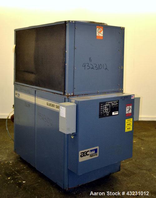 Used AEC Glacier Series Air Cooled Portable Chiller, Model NXGA-15. Cooling capacity 13.5 tons, chilled water 36 gallons per minute. Minimum temperature 20 degrees F. 29 Pound charge of R-22 refriger...