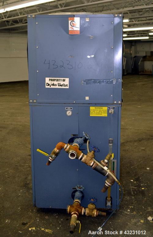 Used AEC Glacier Series Air Cooled Portable Chiller, Model NXGA-15. Cooling capacity 13.5 tons, chilled water 36 gallons per minute. Minimum temperature 20 degrees F. 29 Pound charge of R-22 refriger...