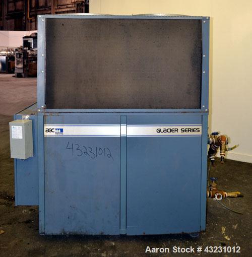 Used AEC Glacier Series Air Cooled Portable Chiller, Model NXGA-15. Cooling capacity 13.5 tons, chilled water 36 gallons per minute. Minimum temperature 20 degrees F. 29 Pound charge of R-22 refriger...