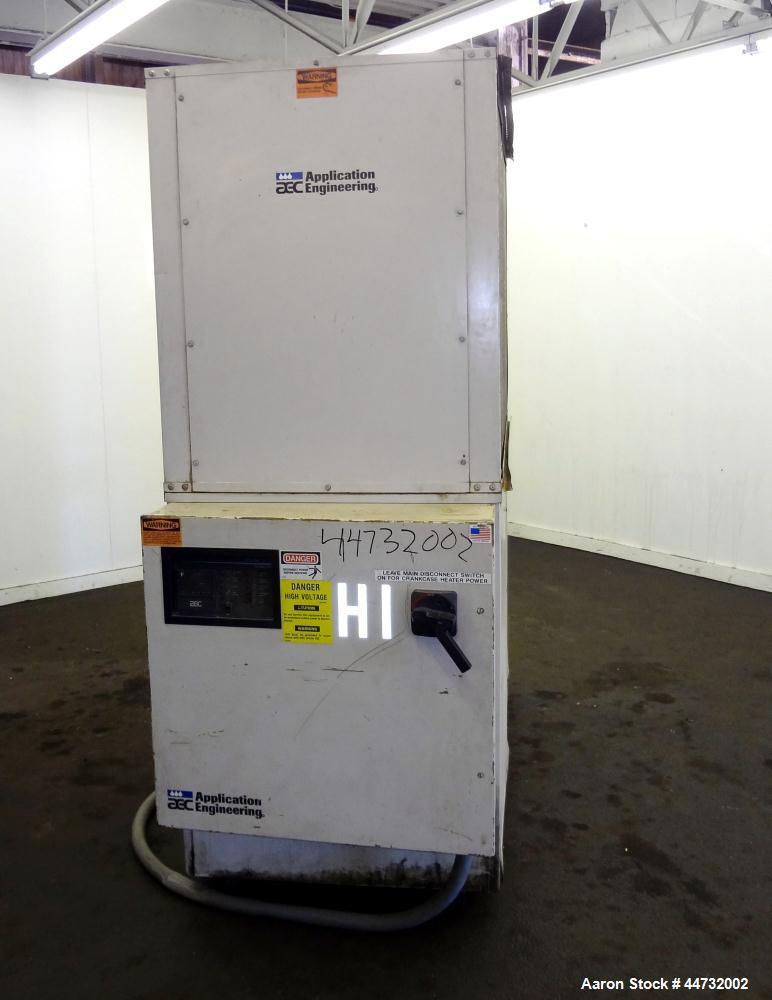 Used AEC Glacier Series Air Cooled Portable Chiller, Model NXGA-30. Cooling capacity 24.1 tons, chilled water 57.9 gallons per minute. Minimum temperature 30 degrees F, maximum temperature 65 degrees...