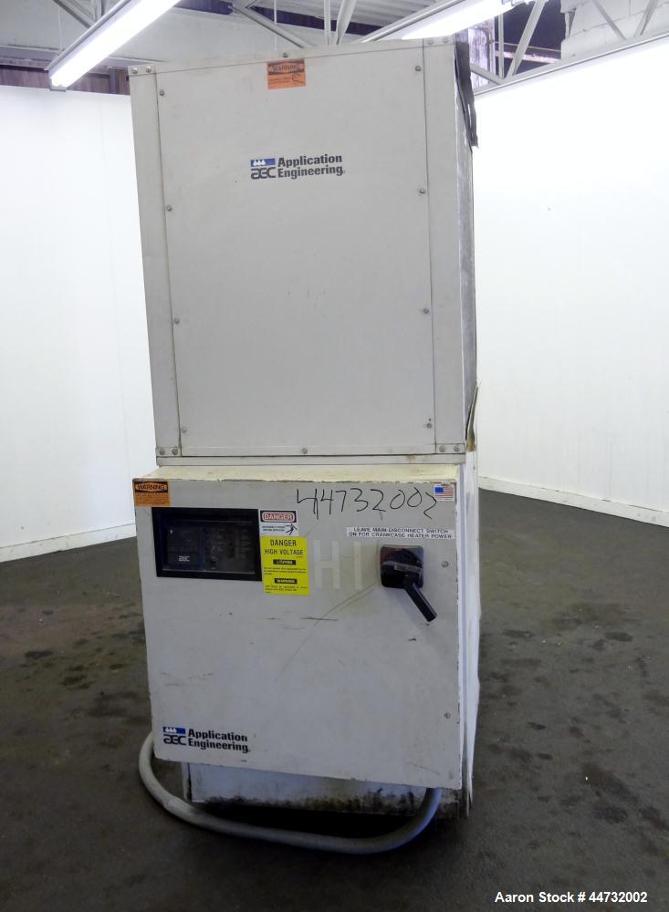 Used AEC Glacier Series Air Cooled Portable Chiller, Model NXGA-30. Cooling capacity 24.1 tons, chilled water 57.9 gallons per minute. Minimum temperature 30 degrees F, maximum temperature 65 degrees...