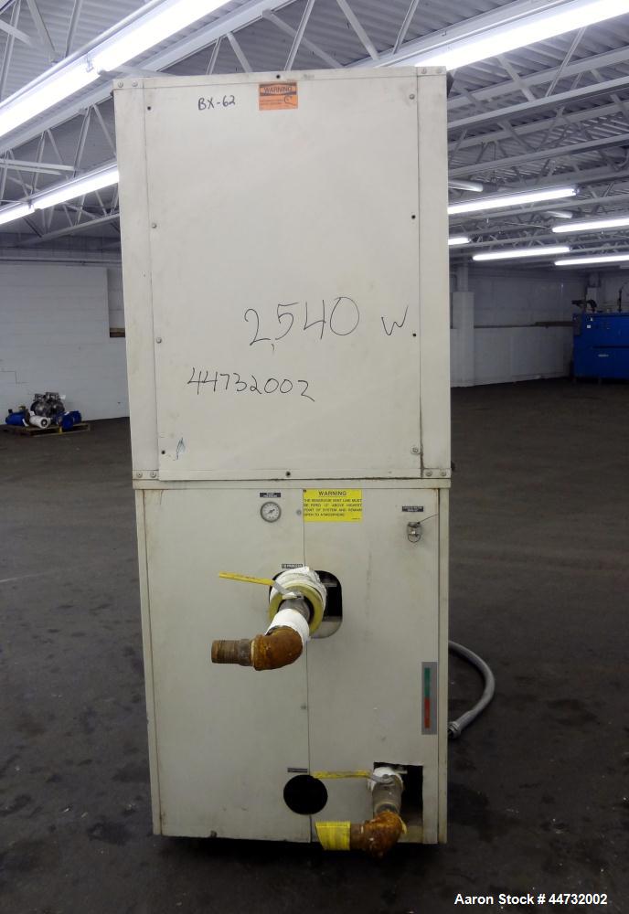 Used AEC Glacier Series Air Cooled Portable Chiller, Model NXGA-30. Cooling capacity 24.1 tons, chilled water 57.9 gallons per minute. Minimum temperature 30 degrees F, maximum temperature 65 degrees...