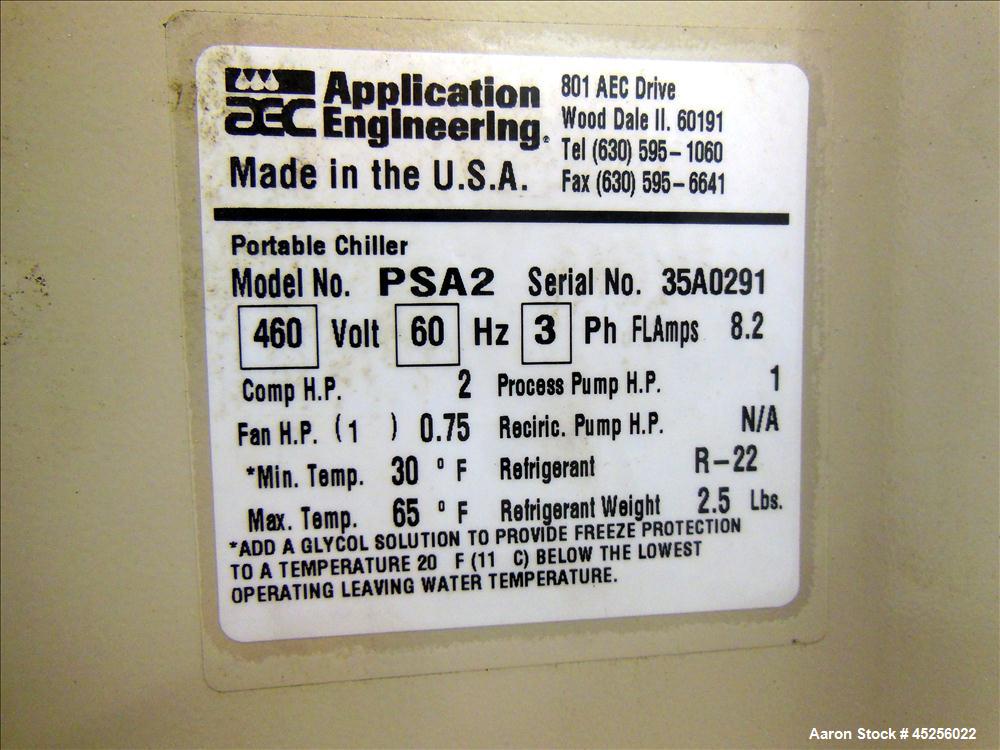 Used AEC PSA Series Air Cooled Portable Chiller, Model PSA2